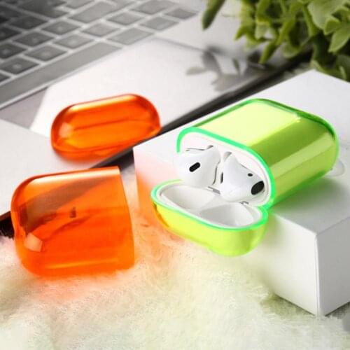 Transparent Candy Color Shockproof Bluetooth Earphone Protective Case Cover Protector for AirPods 1/2/Pro