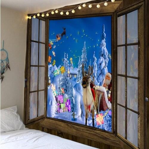 Christmas tapestry Christmas elk Christmas tree wall hanging tapestry Holiday decorations household items decoration big blanket