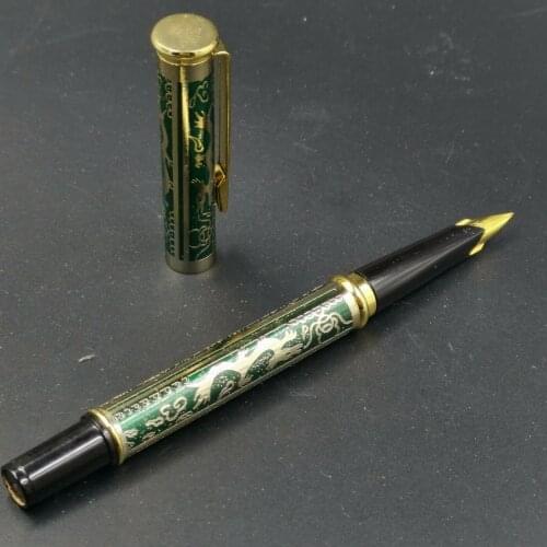 New Rare Old Stock, KSL Fountain Pen, Green Color, Dragon Pattern Stationery Office school supplies penna stilografica