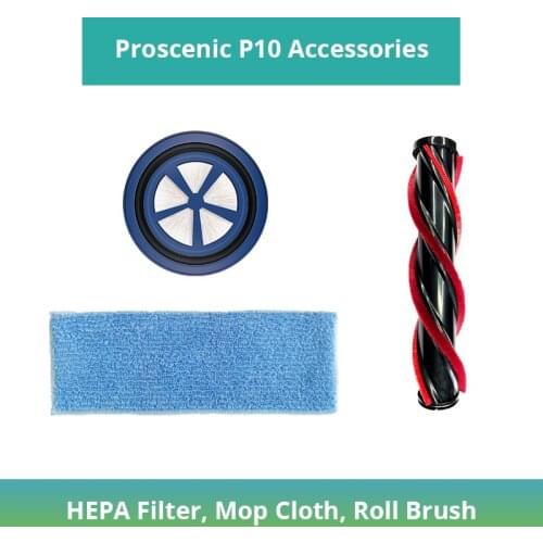 Proscenic P10 Handheld Vacuum Cleaner Accessories HEPA Filter Mop Cloth Roll Brush For Proscenic P10 Vacuum Parts