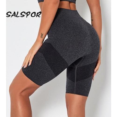 SALSPOR Seamless Sport Shorts Women Push Up Training Fitness Gym Short Casual Running Shorts Butt Booty High Waist