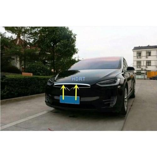 Car Styling Front Head Hood Bonnet Strip Front Engine Cover Trim 1 Piece ABS chrome For Tesla Model X 2017 2018 2019 2020