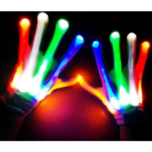 Club Party Dance Halloween Flashing LED Gloves Finger Light Up Glow gloves Fancy Dress Light Show XMAS festive supplies gift