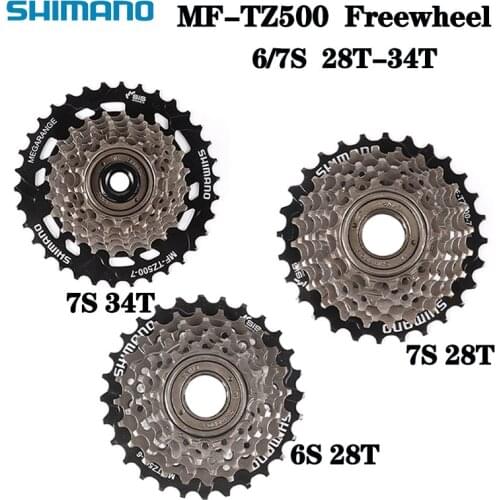 Bike Freewheel TZ-500 Mountain Bike 6/7 Speed Rotating Freewheel 14-28T Suitable for SHIMANO Mountain Bike Parts
