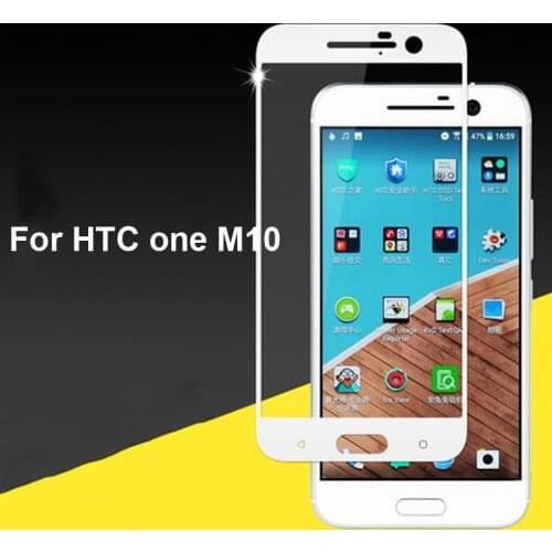 Ultra-Thin White Black color full screen protector Tempered Glass film For HTC one M10 M 10 HTCM10 Screen protective glass film