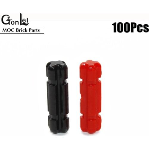 100Pcs/lot High-Tech PARTS 32062 Axle 2 Notched Red & Black Colors 1X2 MOC Blocks Bricks Assemble Particles DIY Set Toys