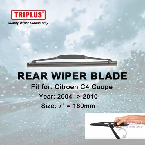 Rear Wiper Blade for Citroen C4 Coupe (2004-2010) 1pc 7" 180mm, C4 3 door Rear Windscreen Wipers