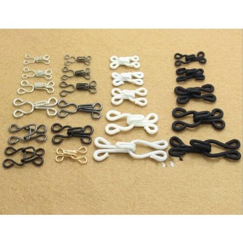 Fabric Covered Brass Hook/Eye Closure Bra Back Repair Fasteners Sew On Fur Coat Suit Trousers