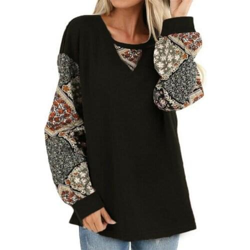 Long Sleeve Shirt Women Fashion Lantern Sleeve T Shirt Top Women O Neck Cotton Patchwork 2020 Fall Winter Casual T-Shirt