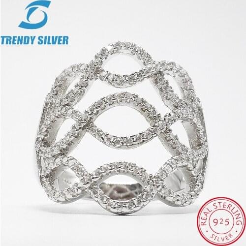 Vintage rings silver real 925 sterling jewelry for women rose gold with stone zircon solid elegant