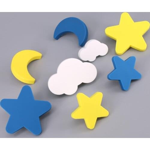 1x Multi-Model Cute Kids knob Moon Star Cloud Shape Cabinet Drawer Handle Children Bedroom Cupboard Cabinet Door Drawer Knobs