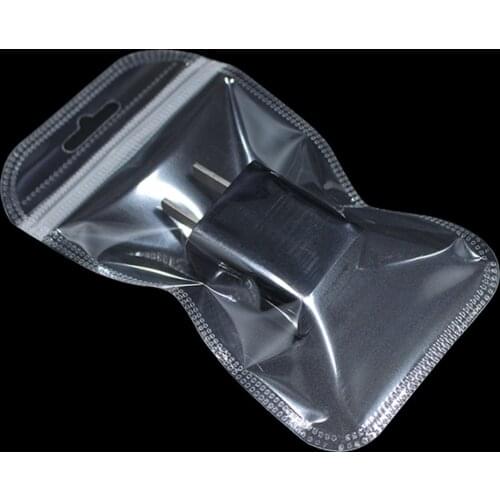 250Pcs/ Lot Clear Plastic Zip Lock Packaging Pouches for Jewelry Storage Zipper Poly Package Bags Organizer Bag With Hang Hole