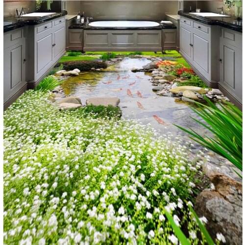 3d floor painting wallpaper 3D floor creek fish floor wallpaper 3d for bathrooms 3d flooring bathroom pvc wallpaper
