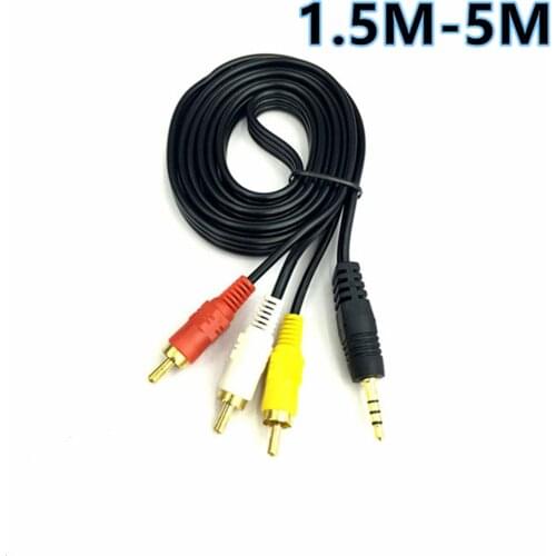 3RCA Male to 3 RCA Male Composite Audio Video AV Cable Plug 3X RCA Retail & Wholesale 1.5M 3M 5M 10M 15M 20M
