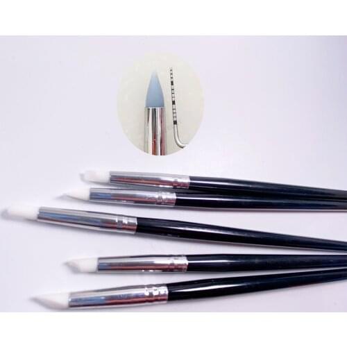 5Pcs Dental Adhesive Composite Resin Cement Porcelain Teeth Silicone Brush Pen White Color