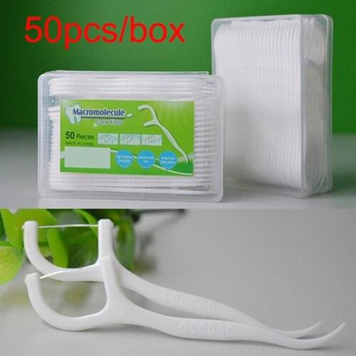 50pcs Dental Floss L Shape Interdental Brush Teeth Stick Tooth Thread Clean Teeth Whitning Elasticity Floss Oral Care Tools