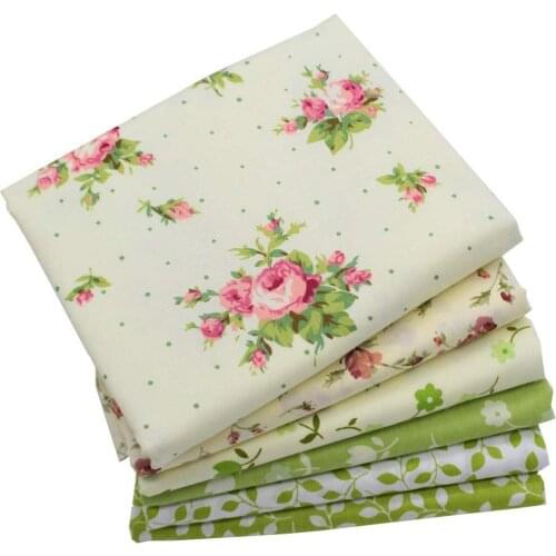 46*56cm 6 Fat Quarters Bundles Quilting Fabric for Quilting Sewing DIY Craft For Patchwork Rural green Floral Cotton