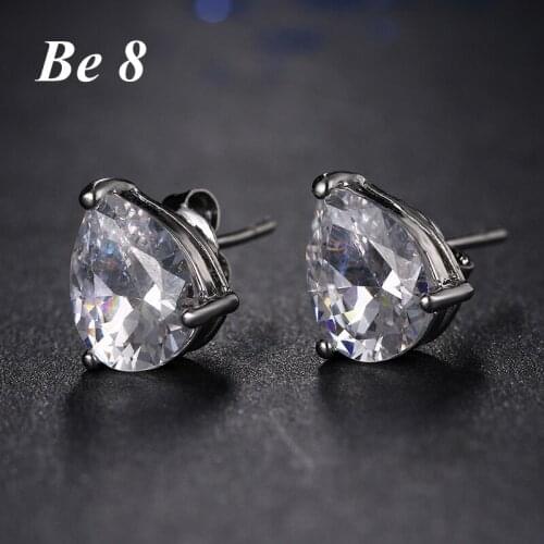Be8 Brand New Beautiful Water Drop Shape Women Stud Earring Sparkling Cubic Zirconia Pave Bridal Accessorie For Party Gift E-214