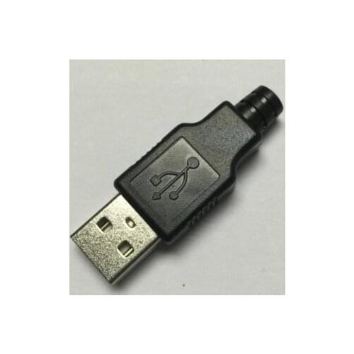 Free shipping 100pcs Type A Male USB 4 Pin Plug Socket Connector With Black Plastic Cover