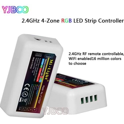 Miboxer FUT037 Wireless 2.4GRF 4-Zone Wireless RGB LED Controller for Flexible 5050 3528 RGB Led Strip Light