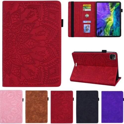 For Apple iPad Pro 11 Case 2020 Case Tablet Flower 3D Emboss Leather Cover Funda for Funda iPad Pro 11 Cover 2th Generation