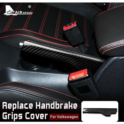 AIRSPEED for Volkswagen VW Jetta MK3 Golf 6 MK6 EOS Scirocco Accessories Carbon Fiber Handbrake Cover Hand Parking Brake Handle