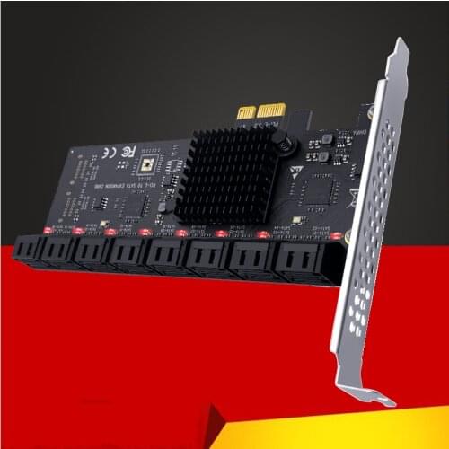 Chia Mining SATA PCIe Adapter 16 Port SATA III to PCI Express 3.0 X1 Controller Expansion Card ASM1064 + JBM575 Chip Add On Card