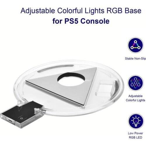 PS5 Console Adjustable Stand Console Holder With LED Lights Light-emitting Base Four Modes Seven-color Light PS5 Host Accessory