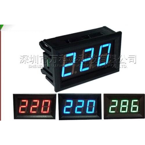 By dhl 200pcs 110 blue, 80 red, 10 green practical 0.56 inch LED AC 70-500V Digital Voltmeter Home Use Voltage Display 2 Wires