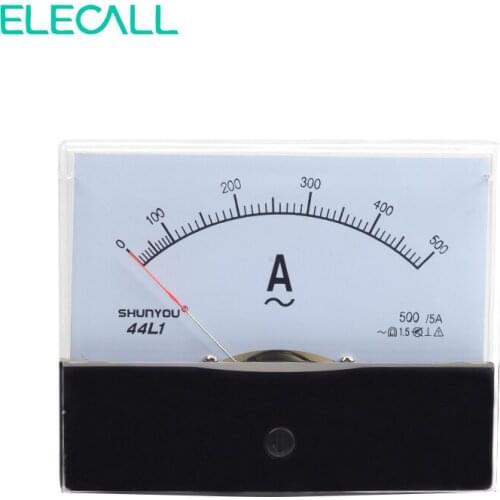 ELECALL 44L1 500/5A Pointer Type Amper Meter Head Analog Meter Mechanical Header Vertical Installation