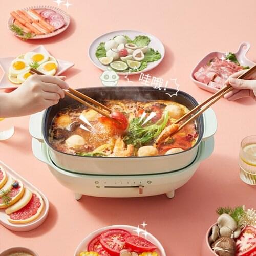 SUPOR 220V Electric Multi Cooker Household 4L Electric Frying Pan with Steamer Non-Stick Hot Pot Waffle Cake Baking Machine