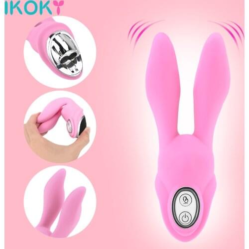 IKOKY Cute Rabbit Vibrator For Women Woman Clitoris Vagina Massage Erotic Dildo Sex Toys Female Masturbator Sex Shop Sextoys