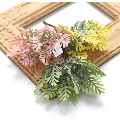 10Pcs Artificial Acorn Leaves Fake Branch Acorn Pine Leaf Plants Wedding Decoration DIY Scrapbooking Craft Christmas Accessories