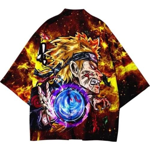 Anime Kimono Men Boy Boruto Uzumaki Akatsuki 3D Japanese Kimono cardigan men Haori Yukata Shirt Short Sleeve Streetwear cardigan