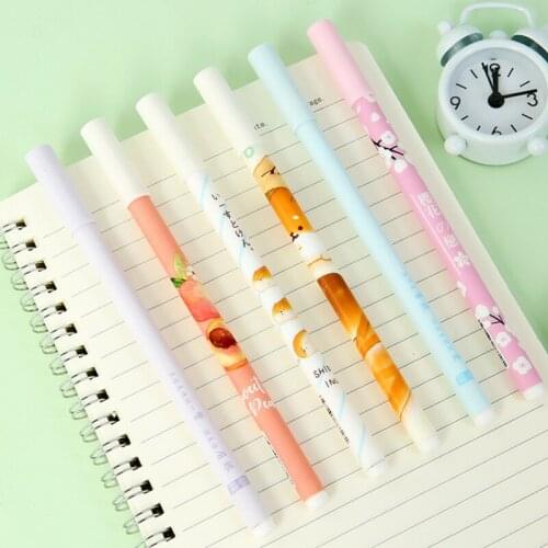 4pc Cute Hamster Fruit Gel Pen Cartoon 0.5mm Full Needle Signature Pen Student Exam Water Pen Office School Supplies Stationery