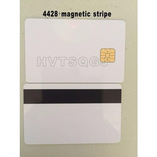 20PCS/Lot 2 in 1 Composite Contact Blank/White Memory Smart IC SLE 4428 Chip Card With Hi-Co Magnetic Stripe Free Shipping