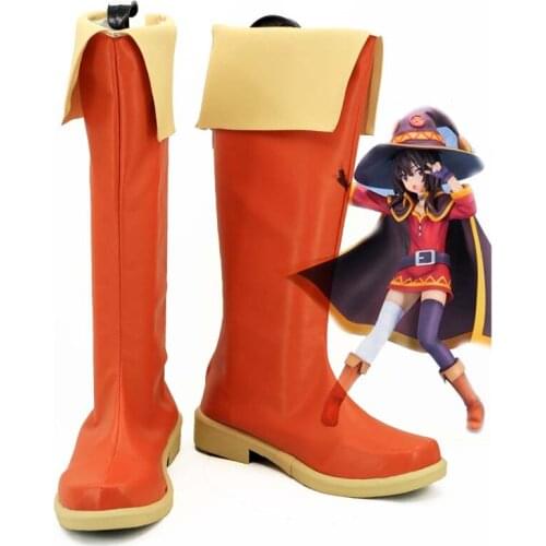 Kono Subarashii Sekai ni Shukufuku o Megumin Orange Cosplay Shoes Boots CosplayLove For Halloween Christmas Party