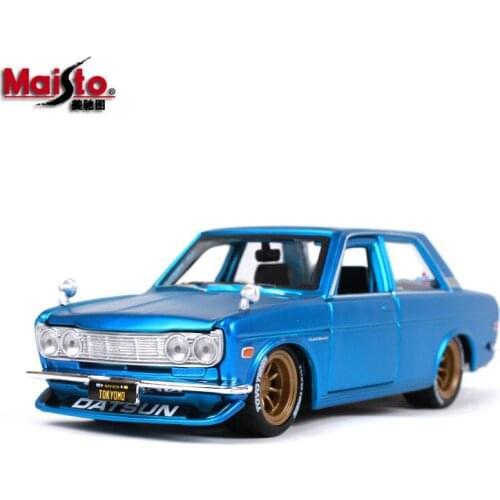 Diecast 1/24 Scale Alloy Maisto Nissan 1971 DATSUN 510 Cars Model Metal Die-cast Gifts Ornaments Toys Adult Collection Display