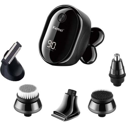 Washable 6in1 electric razor for men beard dry wet grooming shaving machine facial body electric shaver li-ion rechargeable set