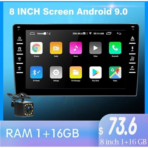 9 inch 2DIN Android 10.0 Multimedia DVD Video Player GPS Navigation Car Radio Stereo Wifi BT Split Screen Autoradio IPS