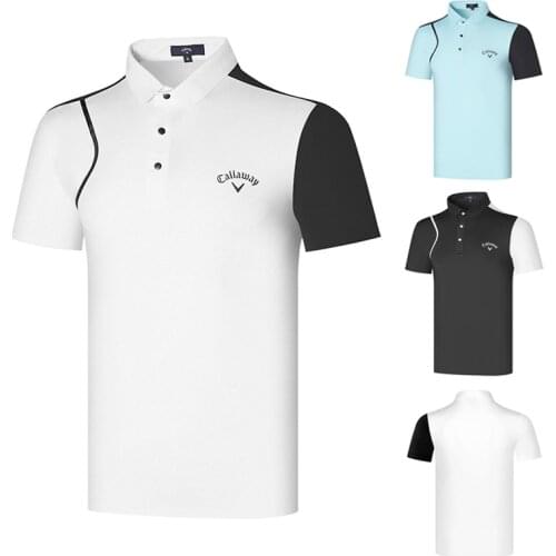 Golf Clothing Mens Sports and Leisure Outdoor Short-Sleeved Polo Shirt Sunscreen Anti-ultraviolet Anti-pilling Top