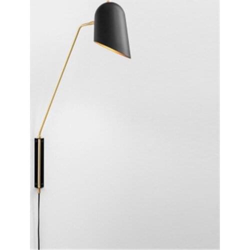 The Nordic bedroom the head of a bed lamp, wall lamp switch, plug in the socket type postmodern personality wall lamp