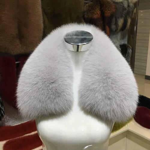 2020 JKP new fox fur collar whole fur lady widened to increase fox fur square collar fashion woman scarf