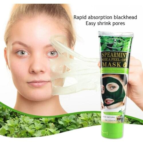 Spearmint Shea Face Peel Off Mask Whitening Moisturizing Peel Mask Bright Skin Color Oil Control Purify Pores Facial Mask 120g