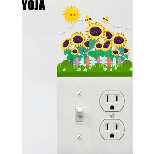 YOJA Living Room Bedroom Personalized Decor Decals Switch Wall Sticker Bees In The Sun 12ss0246