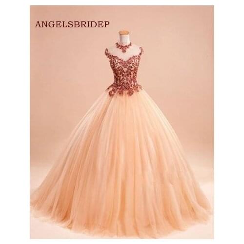 Luxury Sweet 16 Dresses Vestido 15 Anos Emma Watson Quinceanera Dresses High-Neck Beading Applique Tulle Gala Party Gowns