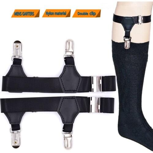 1 Pair Black Women Adjustable Garters Suspenders Elastic Prevent Socks From Falling Off Sock Garters Men Calf Socks Clip