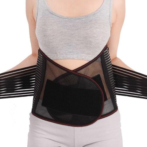 Summer XXXL Women Men Waist Support Bar Belt Posture Correction Lower Back Brace Lumbar Corset Elastic Breathable Mesh Health