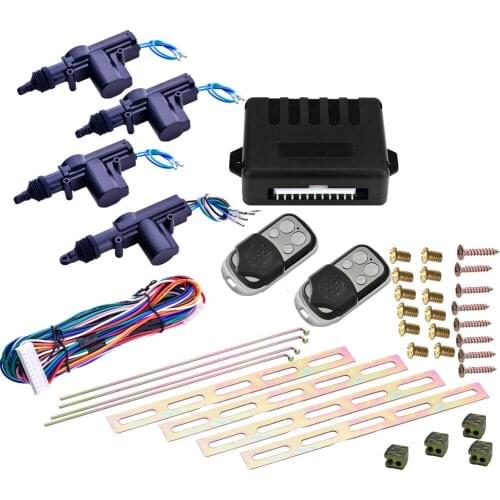 Car Lock Door Remote Control Keyless Entry System Locking Kit with 4 Door Lock Actuator Universal 12V,Remote control switch lock