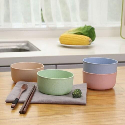 Wheatgrass Bowl Bento Box Kids Children Baby Rice Bowl Feeding Bowl Fruit Salad Noodle Rice Bowl Snacks Plate Tableware